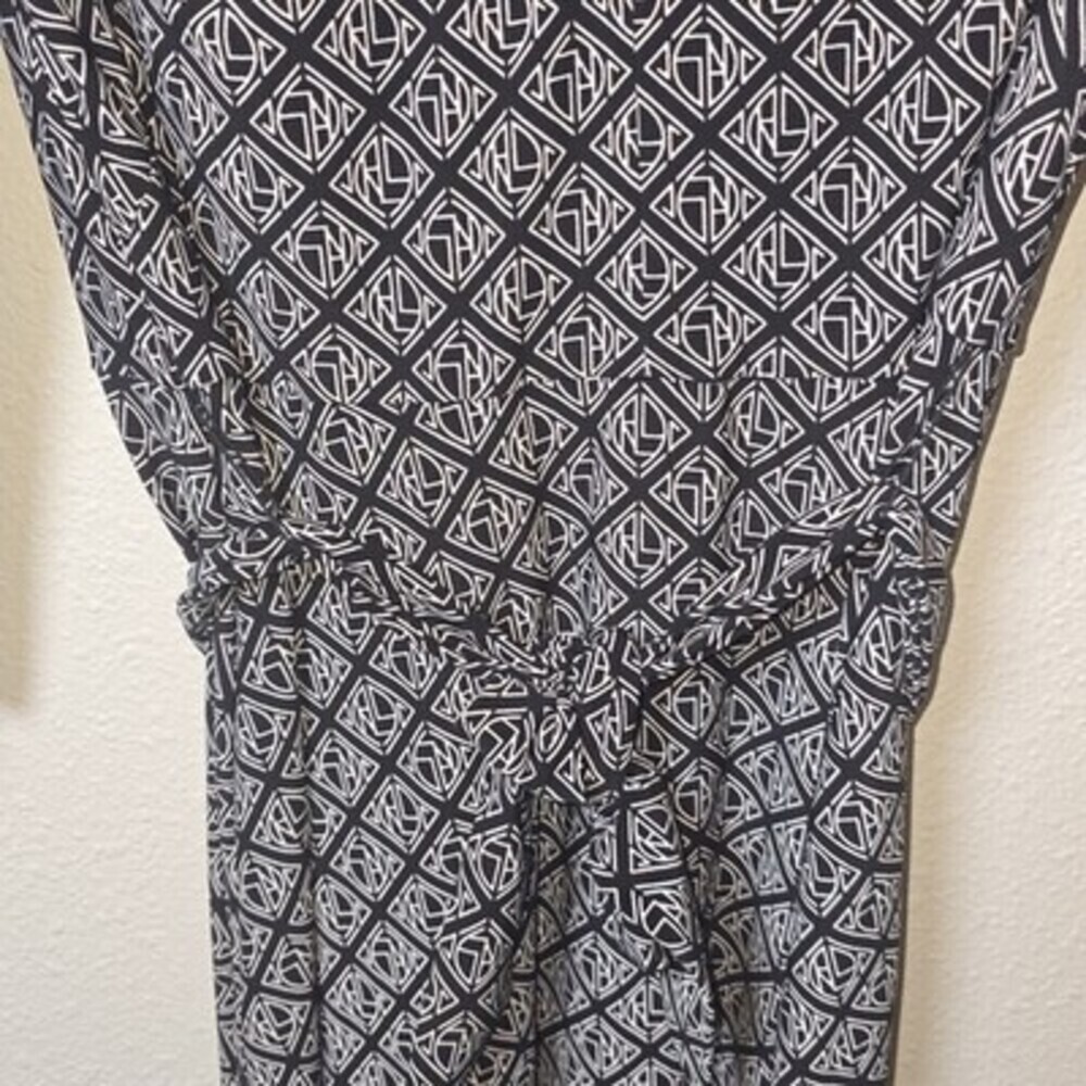 Lauren Ralph Lauren Geometric Print Tie-Waist Dress – Size 8 - Picture 5 of 7